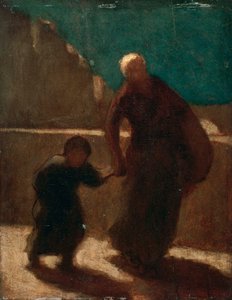 夜の橋の上 作： Honoré Daumier